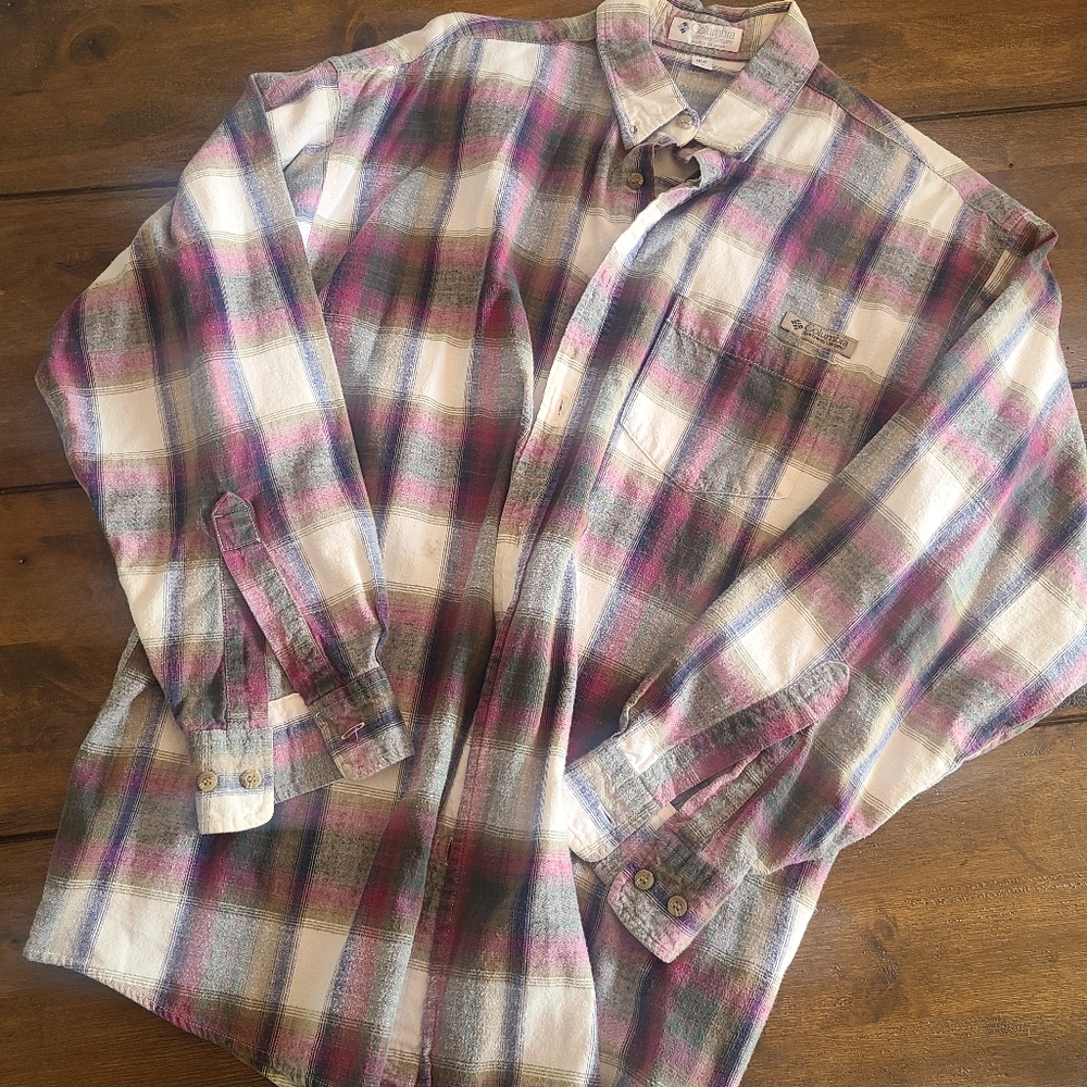 Columbia flannel shirt men's large button down